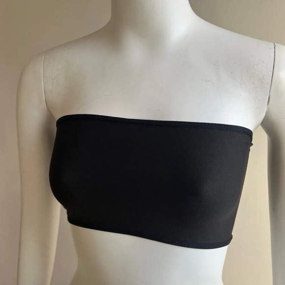 Solid Cropped Tube Top Bandeau Simple Stylish Comfy Will Fit Size XS & S New - Picture 3 of 4